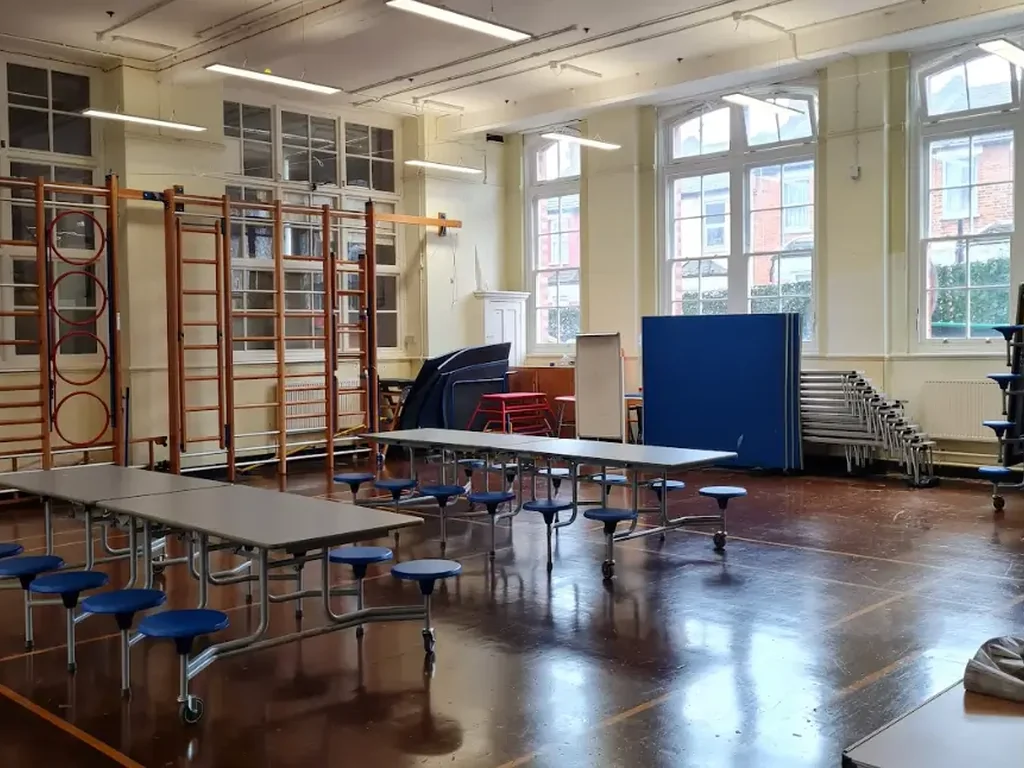 Downstairs hall, Bruce Grove Primary School