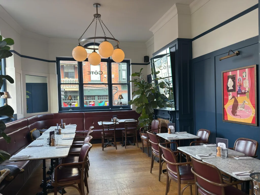 Semi-private curtained dining space