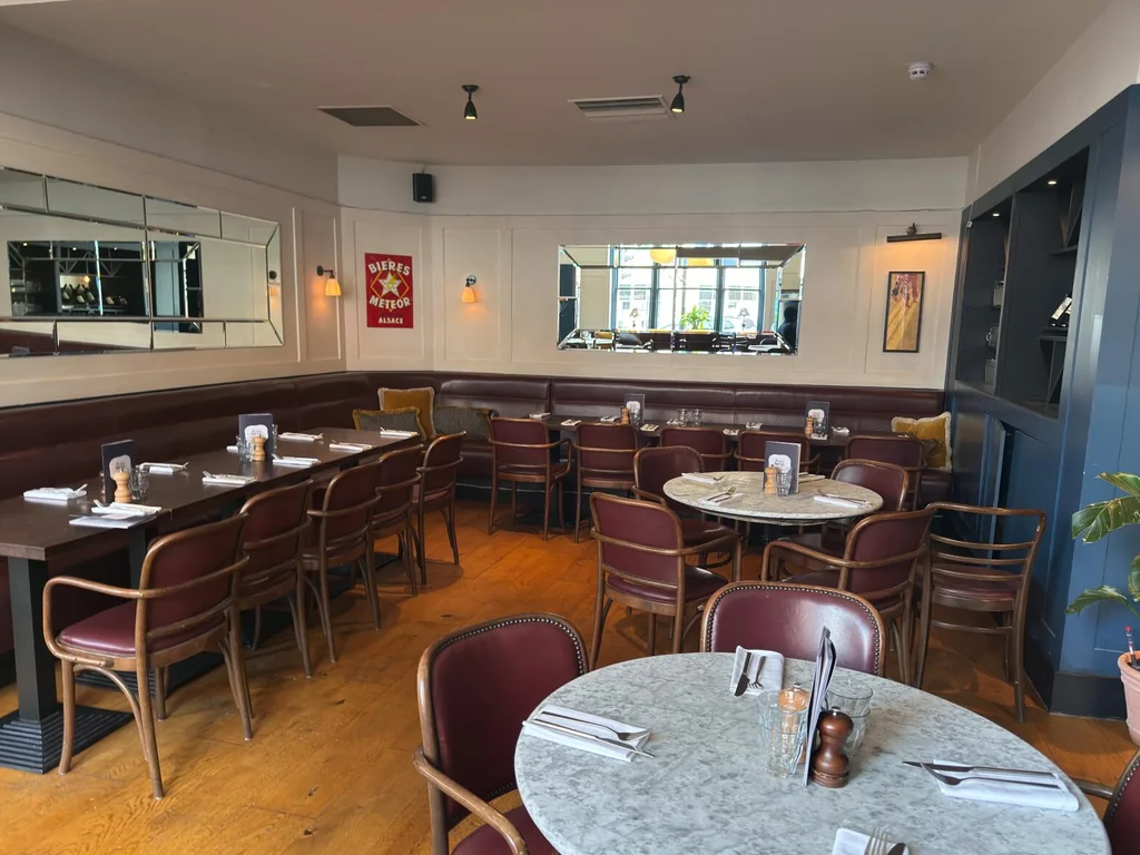 Semi-private curtained dining space